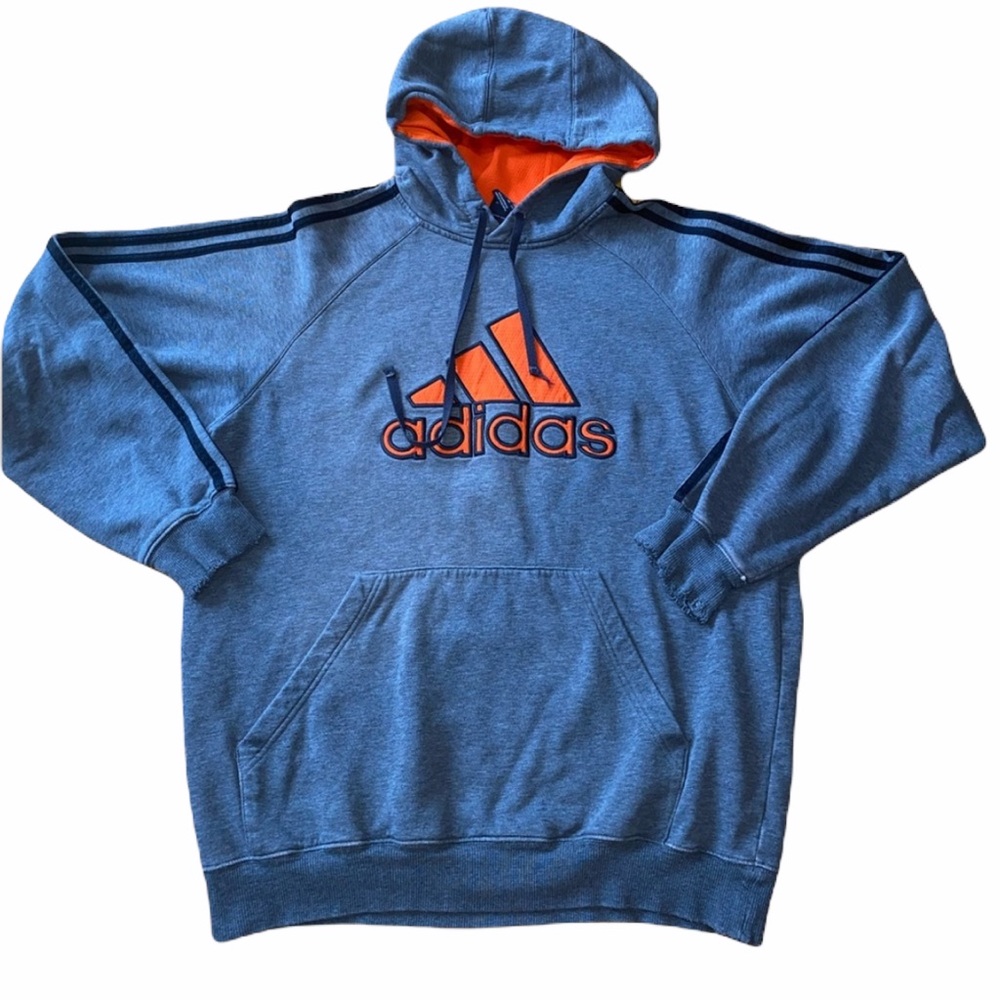 Adidas hoodie bluish grey  size large